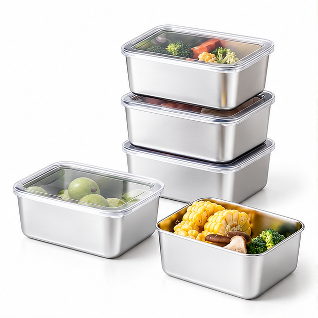 Stainless Steel Square Food Storage Containers