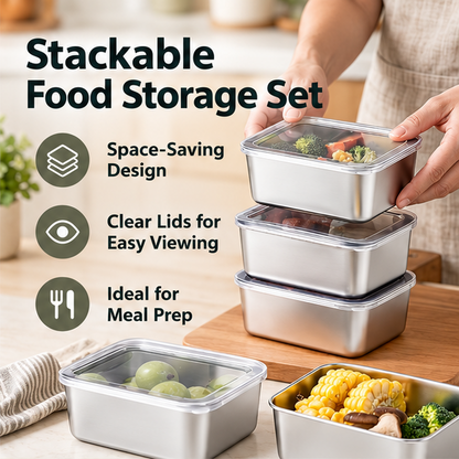 Stainless Steel Square Food Storage Containers