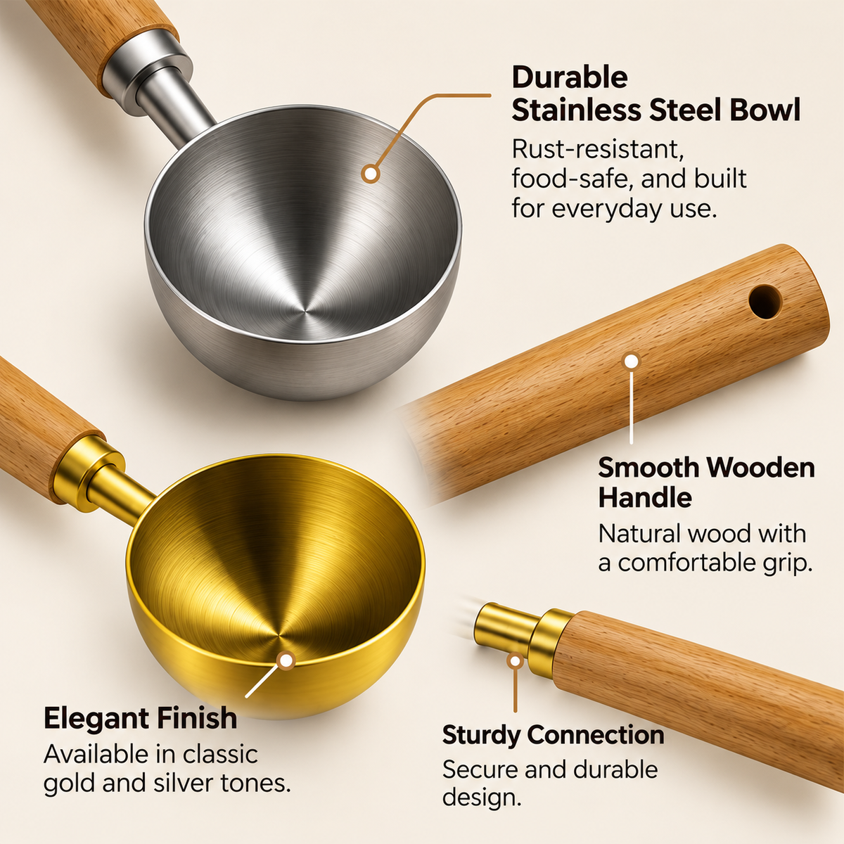 Stainless Steel Round Measuring Spoon