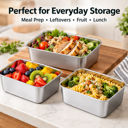 Stainless Steel Square Food Storage Containers