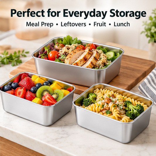 Stainless Steel Square Food Storage Containers