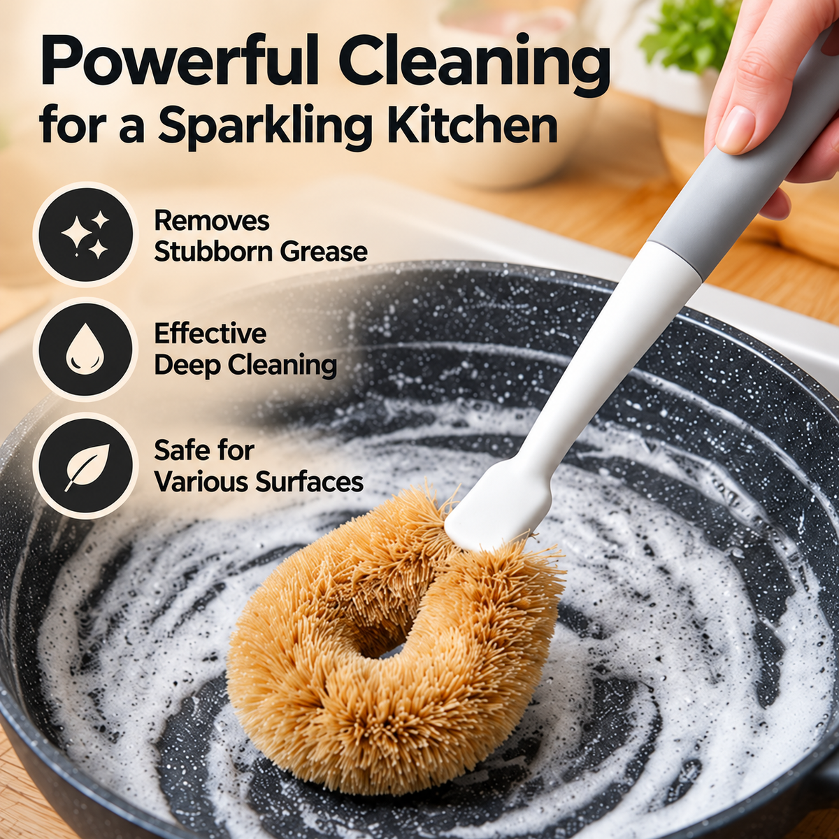 Coconut Fiber Dish Scrub Brush