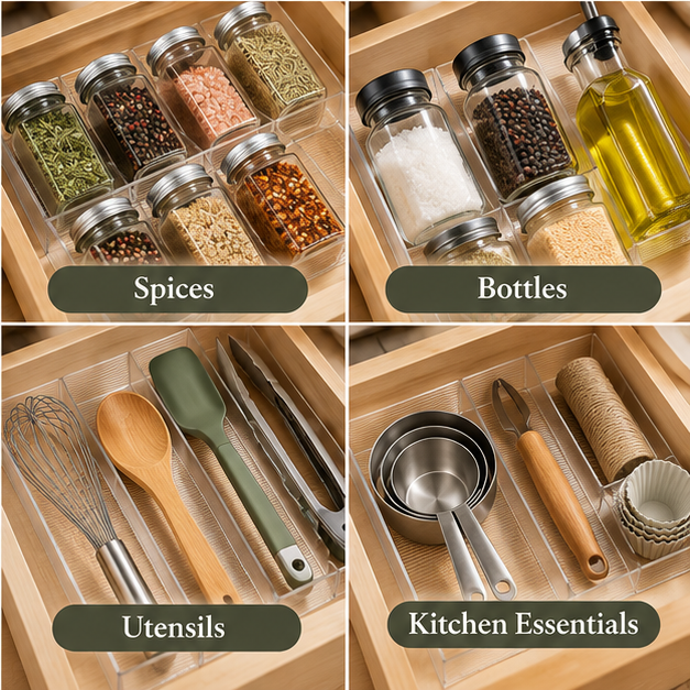 Clear Spice Rack Organizer