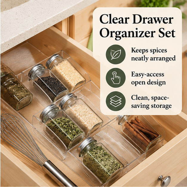 Clear Spice Rack Organizer
