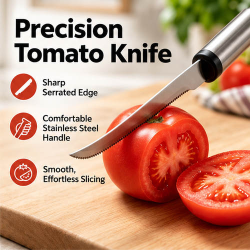 Multi-Purpose Stainless Steel Curved Serrated Knife