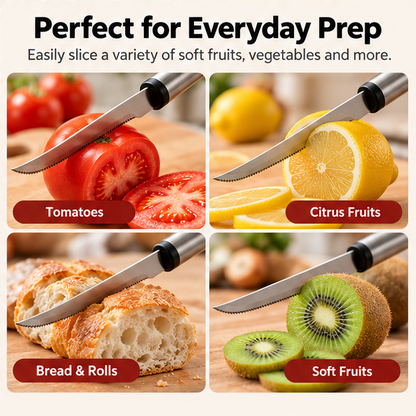 Multi-Purpose Stainless Steel Curved Serrated Knife